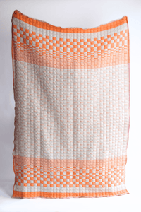Bold Orange and Pink Reversible Sujani Quilt