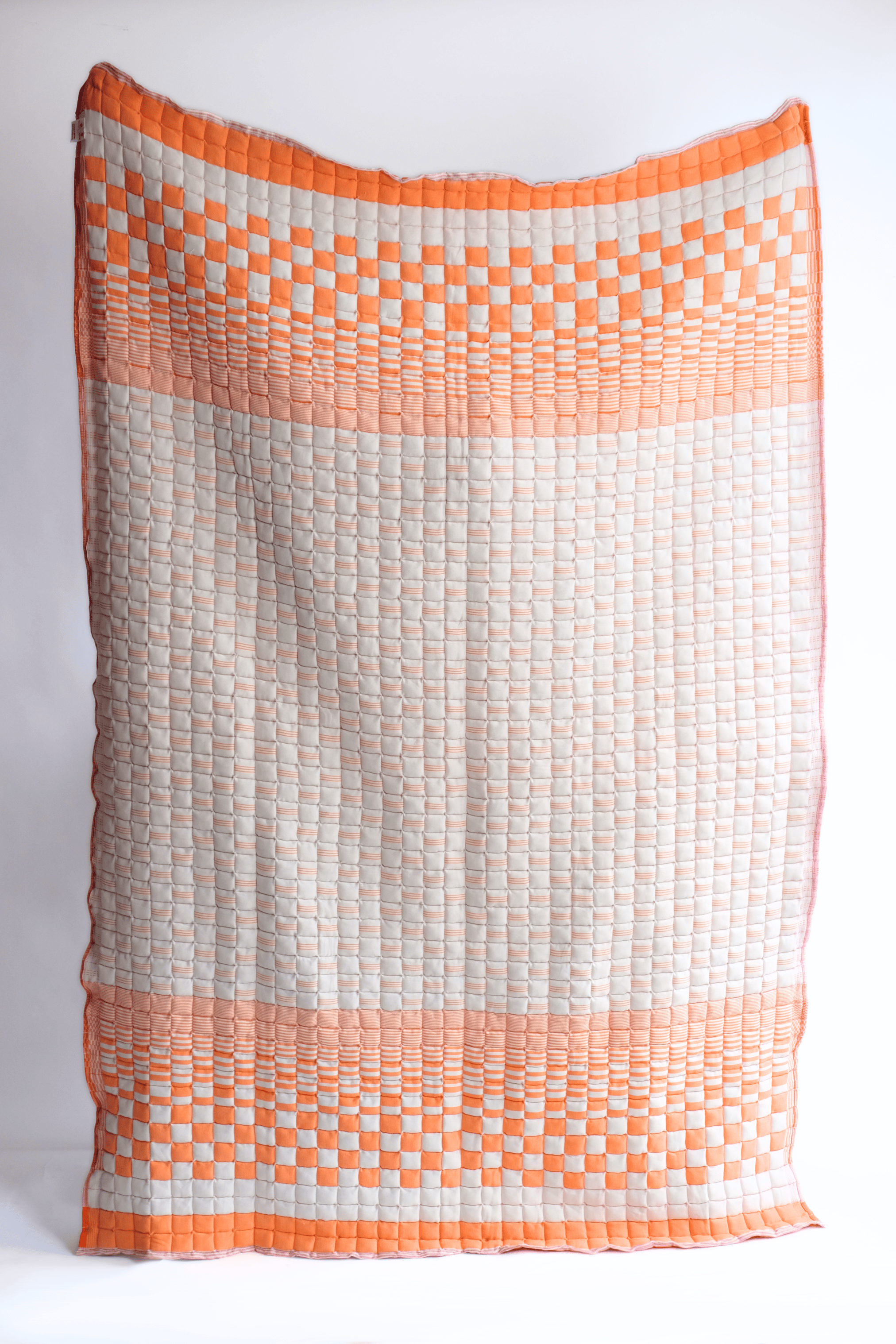 Bold Orange and Pink Reversible Sujani Quilt