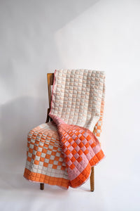 Bold Orange and Pink Reversible Sujani Quilt