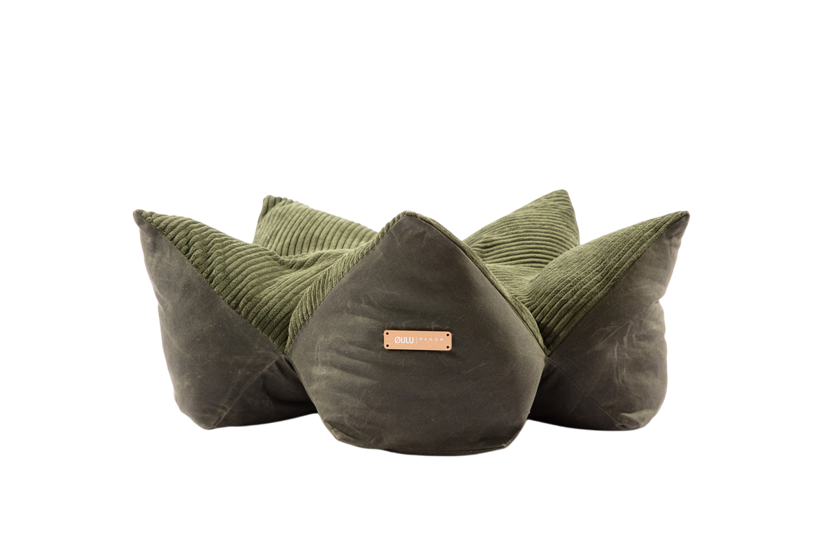 OULU X PEHOM - CUDDLE PET PILLOW BED- Navy Blue / Olive Green / Canyon Brown