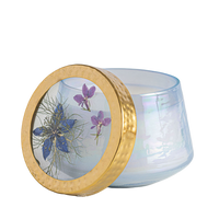 Accent Watercolor Pressed Floral Candle - Berry Fig
