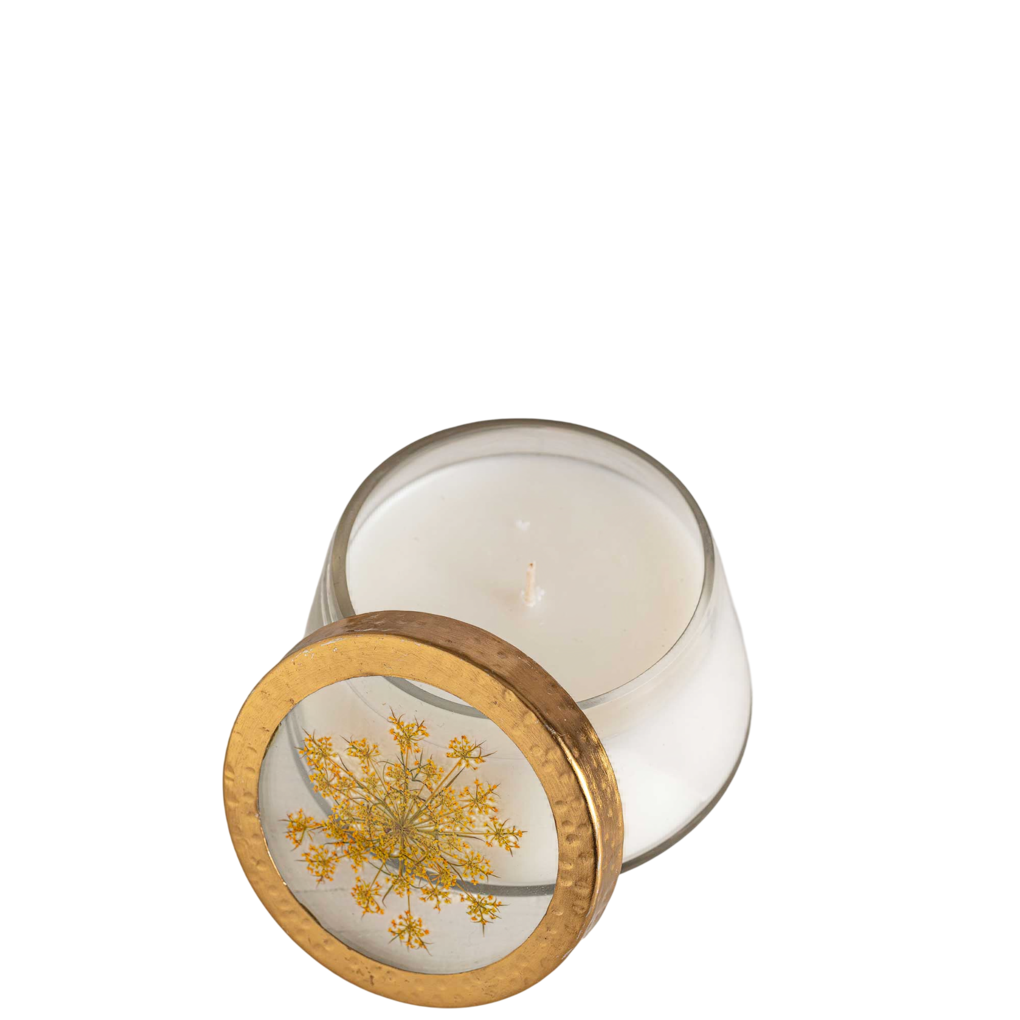 Harvest Pumpkin Medium Pressed Floral Candle