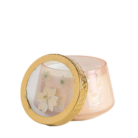 Accent Watercolor Pressed Floral Candle - Rose + Oud