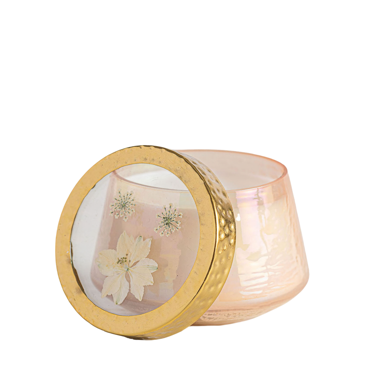 Accent Watercolor Pressed Floral Candle - Rose + Oud