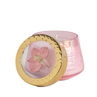 Petite Watercolor Pressed Floral Candle - Luna Flower