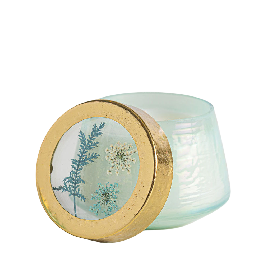 Petite Watercolor Pressed Floral Candle - Pacific Coast