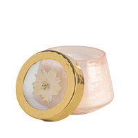 Petite Watercolor Pressed Floral Candle - Rose+ Oud