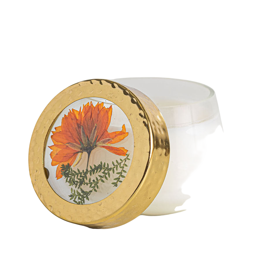 Petite Pressed Floral Candle - Sugared Citrus
