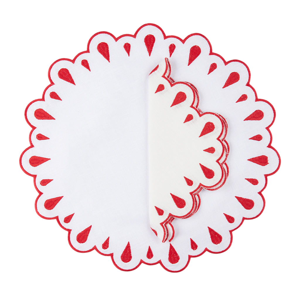 Margaret red linen placemat (set of 4)