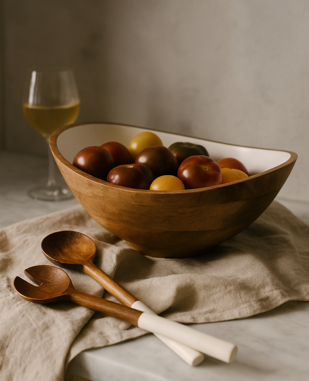 Palmer Wood + White Bowl