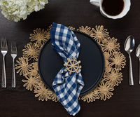 Coastal Ship Wheel Napkin Ring – 2.5” Handwoven Iraca Palm – Nautical Table Decor from Colombia