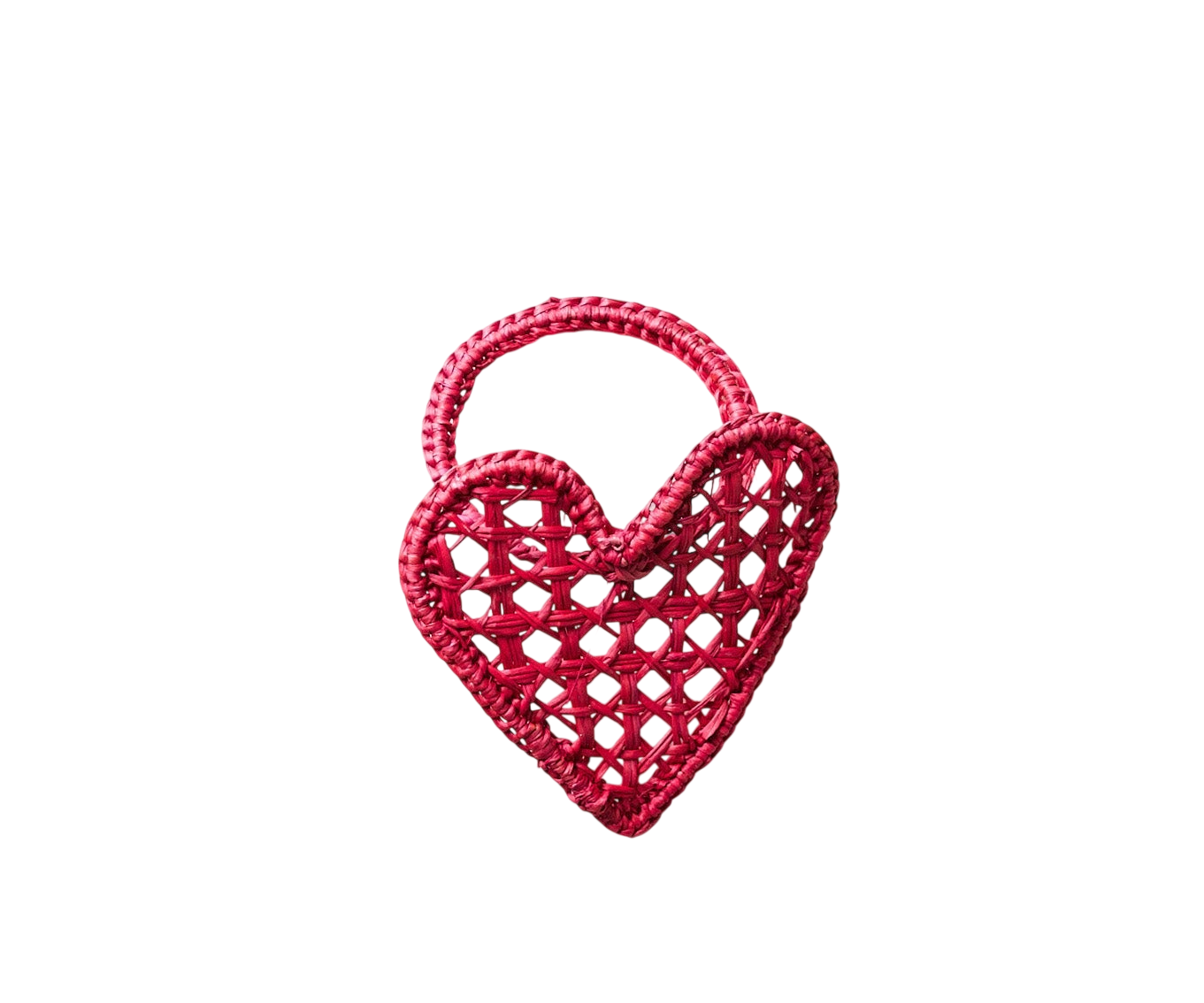 Handwoven Heart Napkin Rings – Set of 4 Palm Napkin Holders