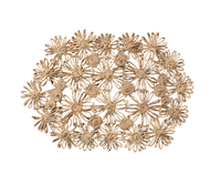 Fleur Raffia Placemat, Natural Color Flowers Woven Tabletop
