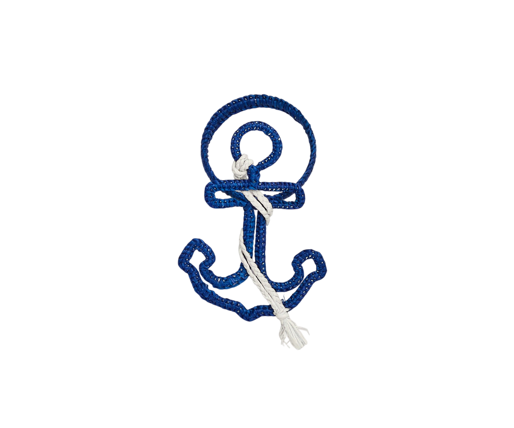 Nautical Anchor Napkin Rings – Coastal Table Decor, Handmade Raffia Napkin Holders, Set of 4 Blue and White Anchor Rings, Ocean Party Decor