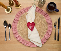Handwoven Heart Napkin Rings – Set of 4 Palm Napkin Holders