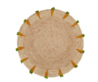 Handwoven Carrot Round Raffia Placemat – Artisan Table Décor
