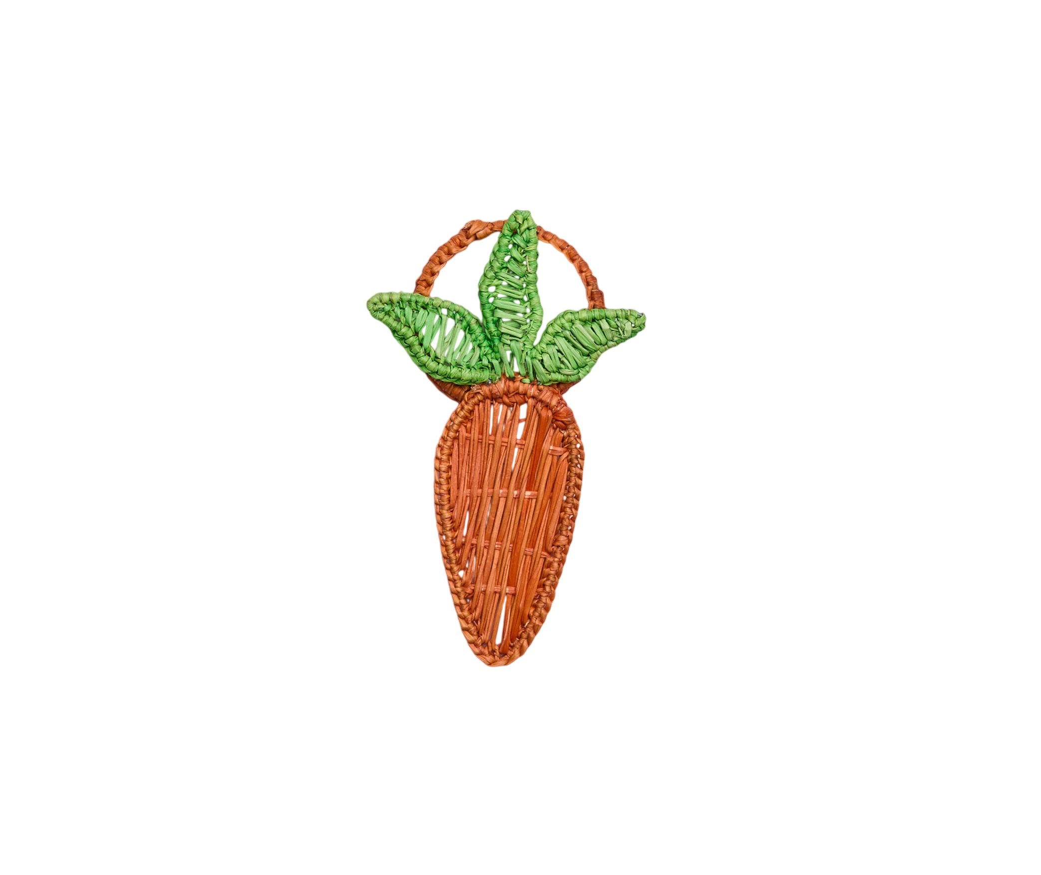 Carrot Napkin Ring – 3.5” Handwoven Iraca Palm – Artisan Spring Table Decor from Colombia