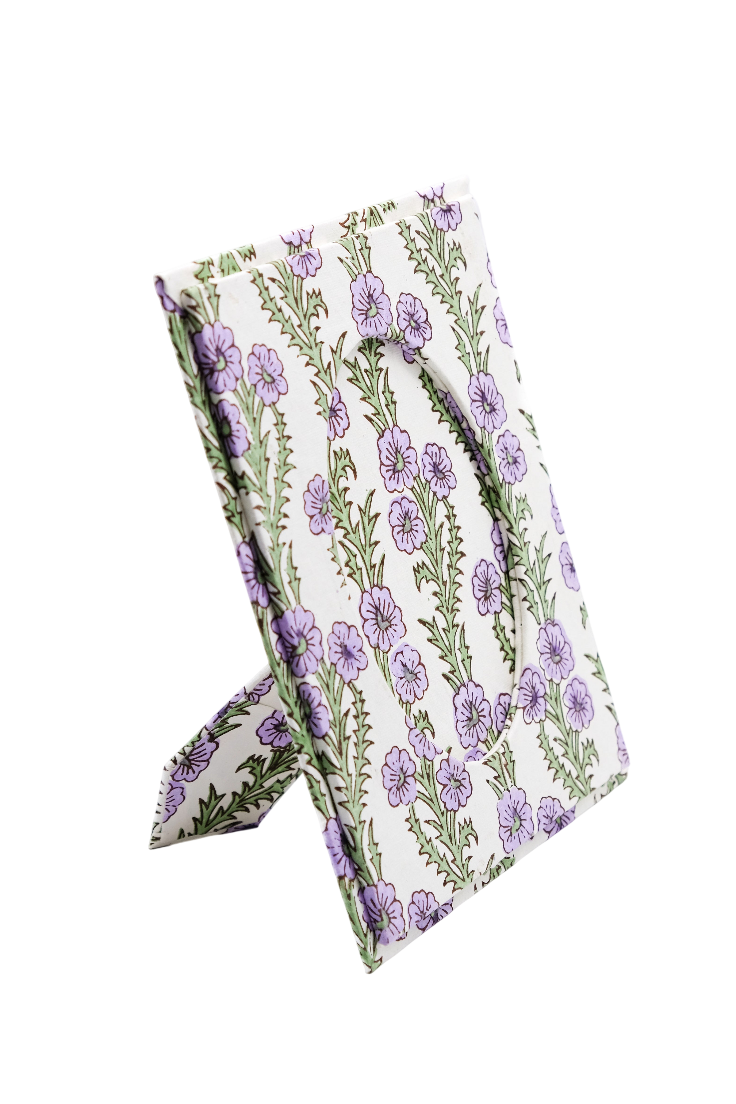 Purple Forget-Me-Not Picture Frame with Oval Opening, 4x6