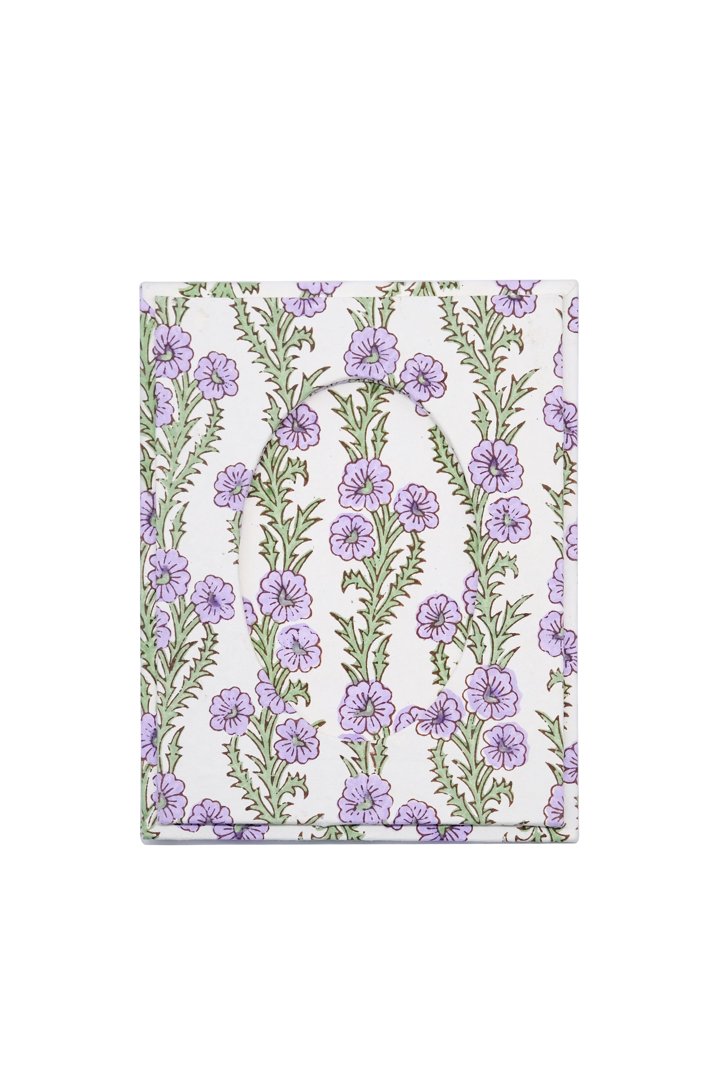Purple Forget-Me-Not Picture Frame with Oval Opening, 4x6