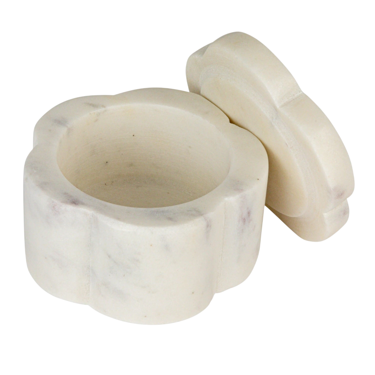 Marble Pinch Pots, Scalloped, Set of 2 (Stackable)