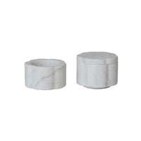 Marble Pinch Pots, Scalloped, Set of 2 (Stackable)