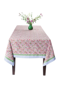 Pink Arch Blockprint Tablecloth