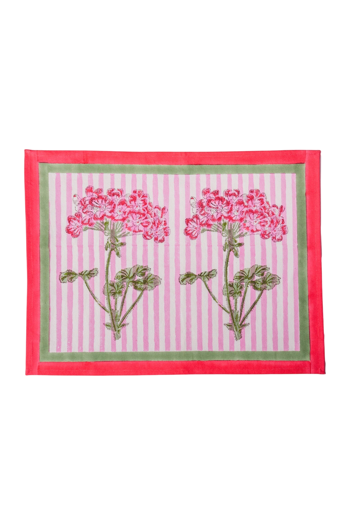 Pink Hydrangea Blockprint Placemat