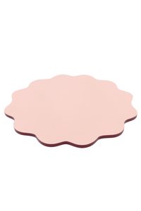 Blush Pink Scalloped Lacquerware Placemat Set