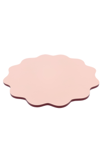 Blush Pink Scalloped Lacquerware Placemat Set