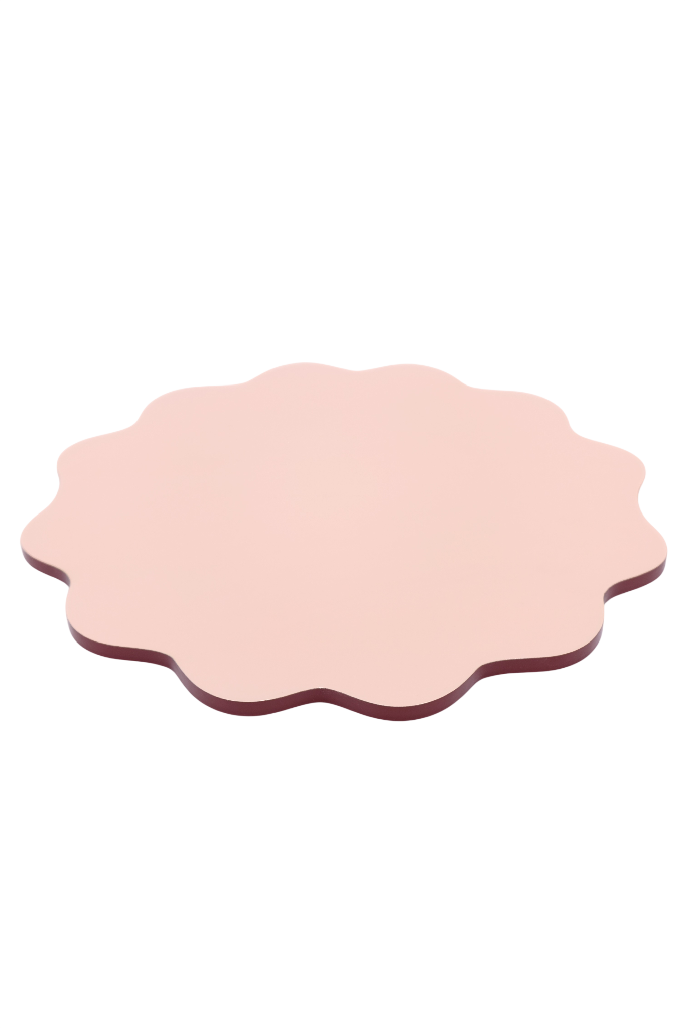 Blush Pink Scalloped Lacquerware Placemat Set