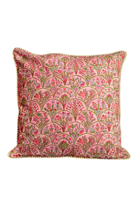 Pink Arch Blockprint Reversible Pillow
