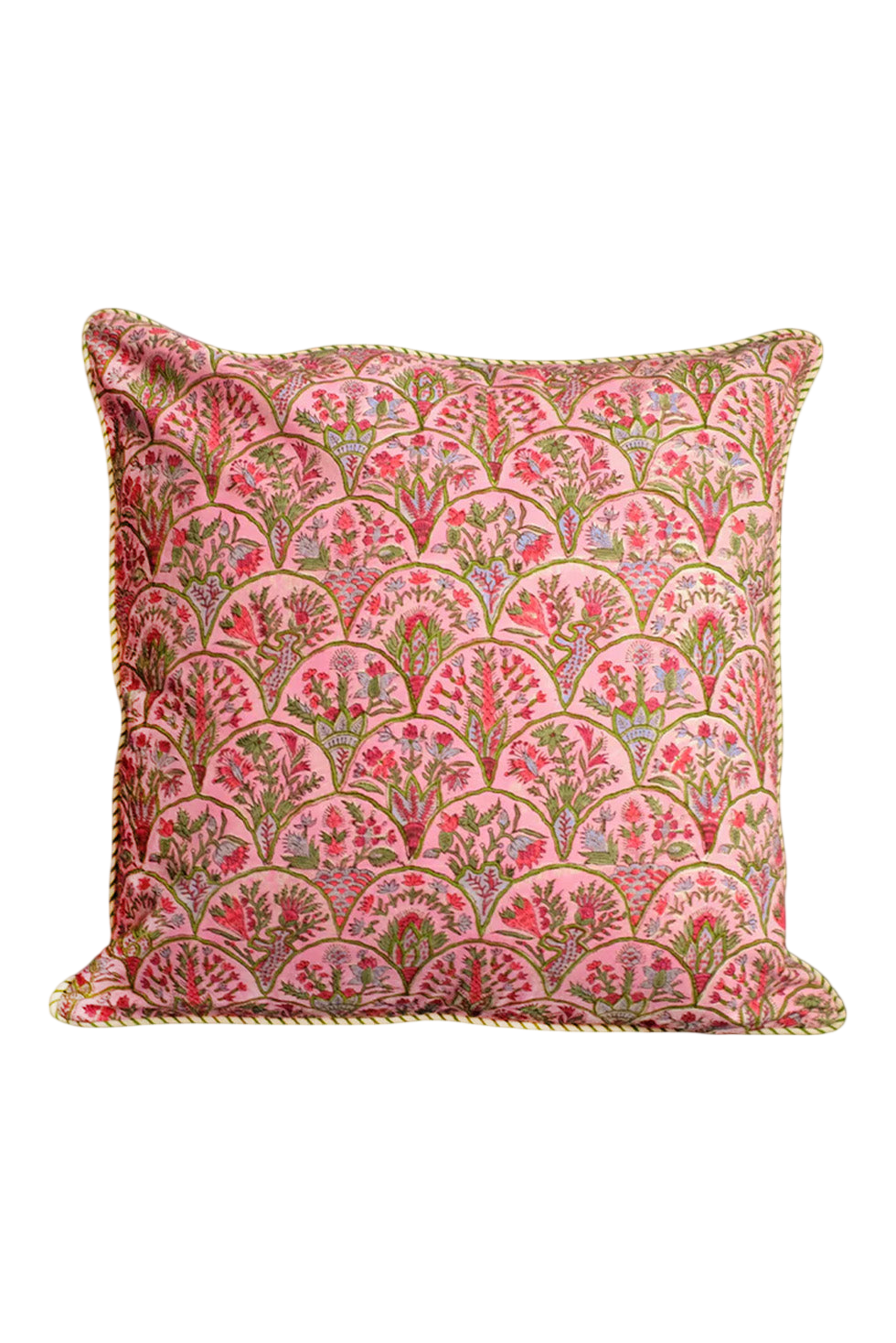 Pink Arch Blockprint Reversible Pillow