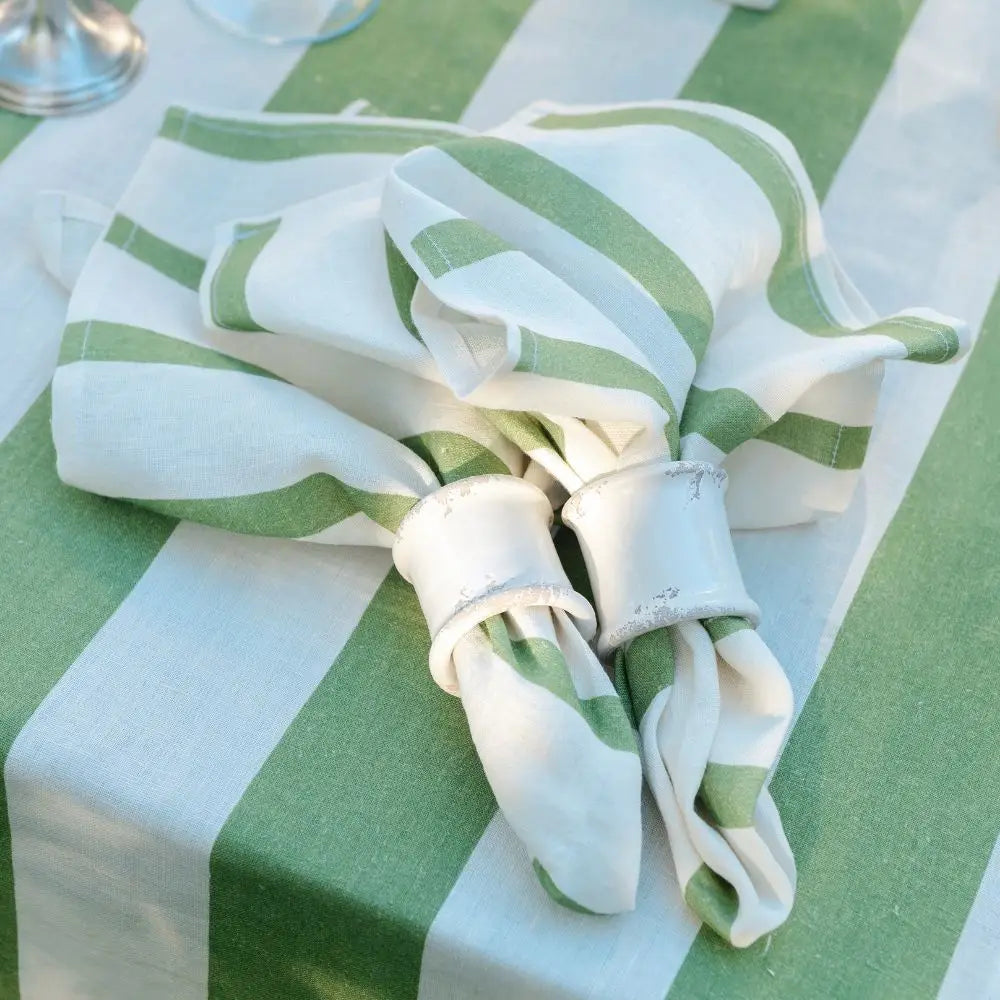 Portofino Bold Stripe Large Linen Napkin