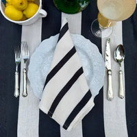 Portofino Bold Stripe Large Linen Napkin
