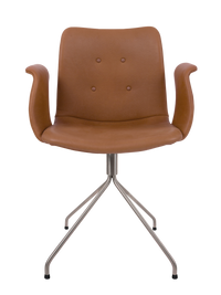 Bent Hansen Primum Chair w/Arms, Cognac Zenso 2 Leather, Stainless Steel Frame