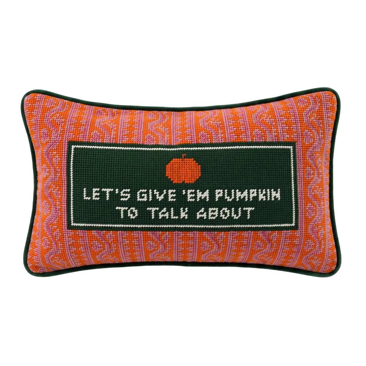 Pumpkin To Talk About Needlepoint Pillow