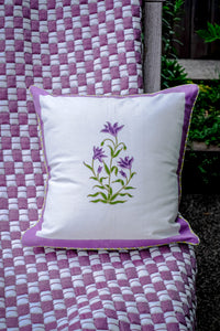 Purple Botanical Study Blockprint Pillow