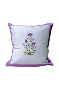 Purple Botanical Study Blockprint Pillow
