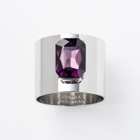 Single Gem Napkin Ring - Amethyst (Set of 2)