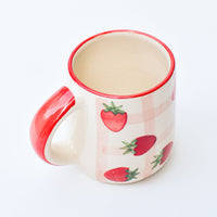 Gingham Handpainted Strawberry Mug (Set of 2)