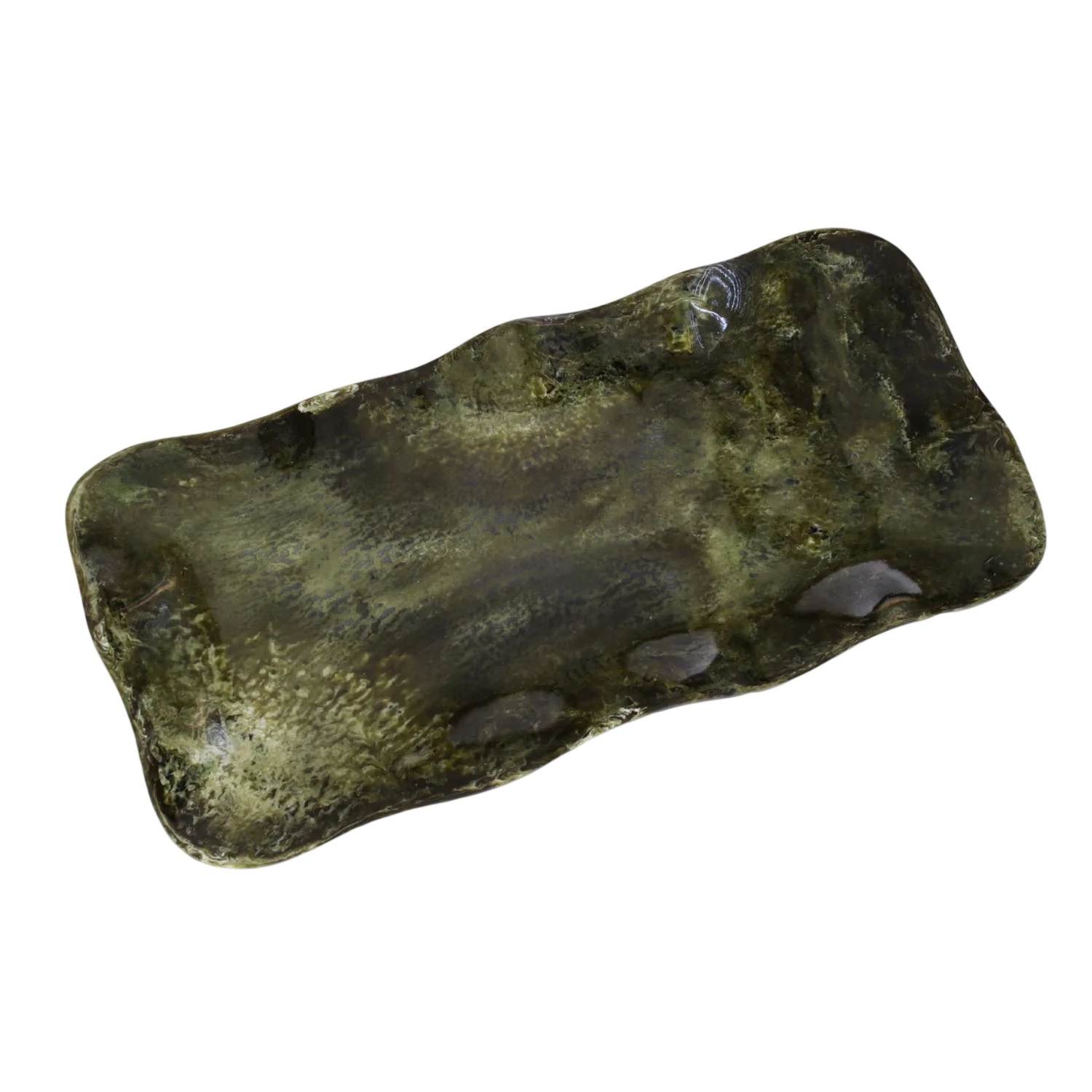 RESIN Malachite Long Rectangular Tray (Green)
