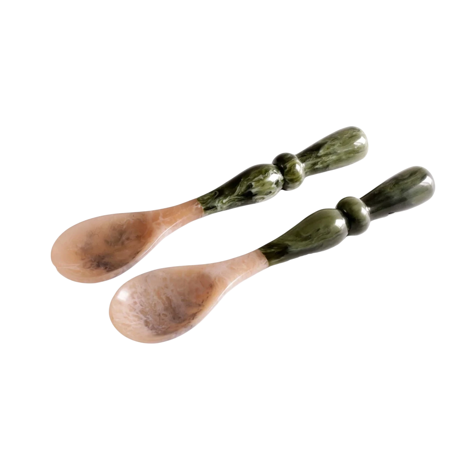RESIN Malachite Salad Servers (Green)
