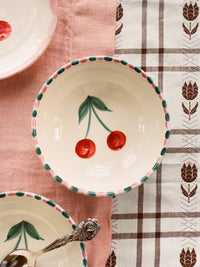 Ceramic Bowl with Hand Painted Cherry - 11.8 oz
