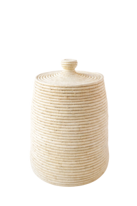 Raffia Lidded Basket