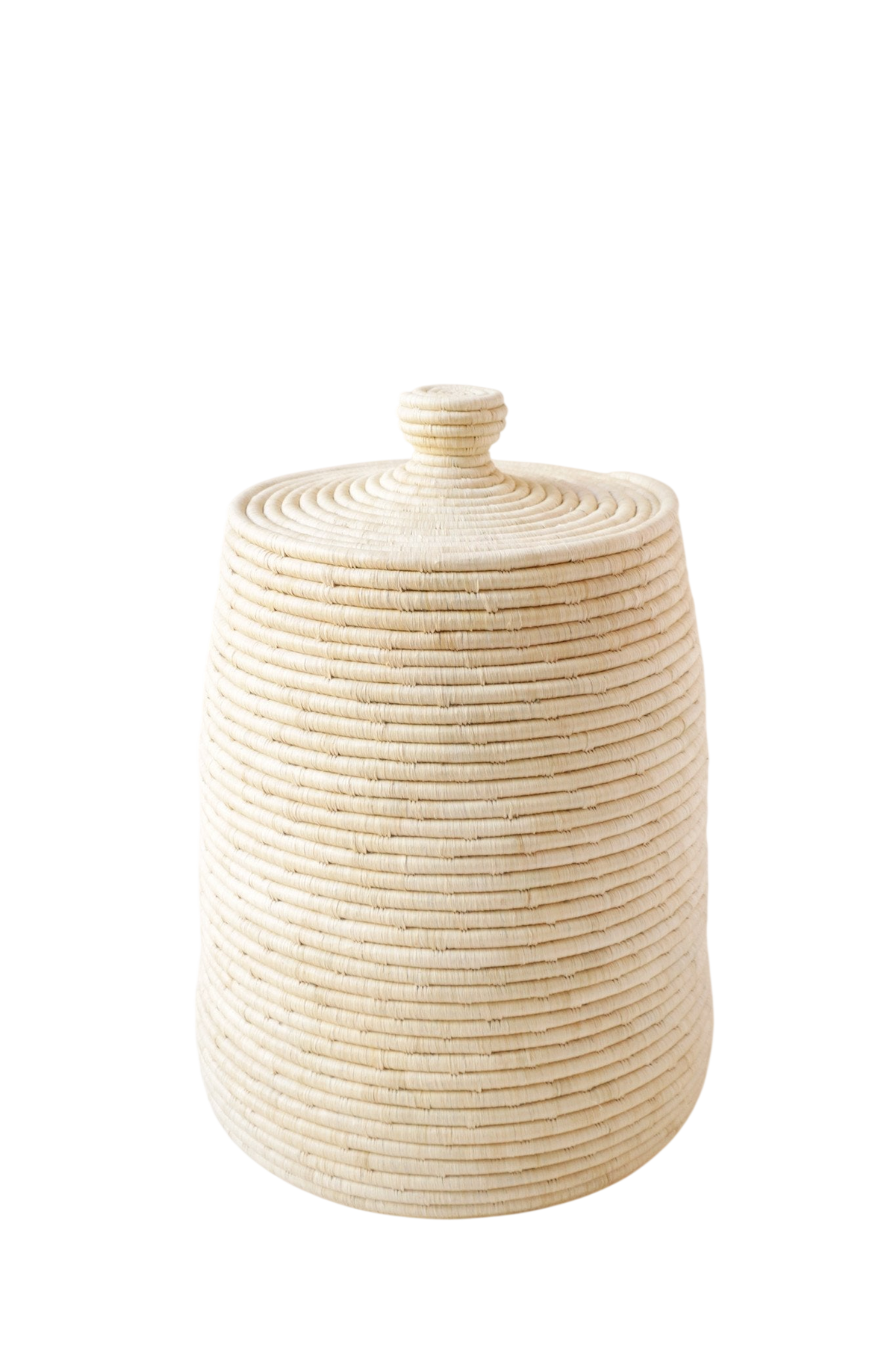 Raffia Lidded Basket