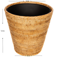 Round Tapered Waste Basket with Metal Liner