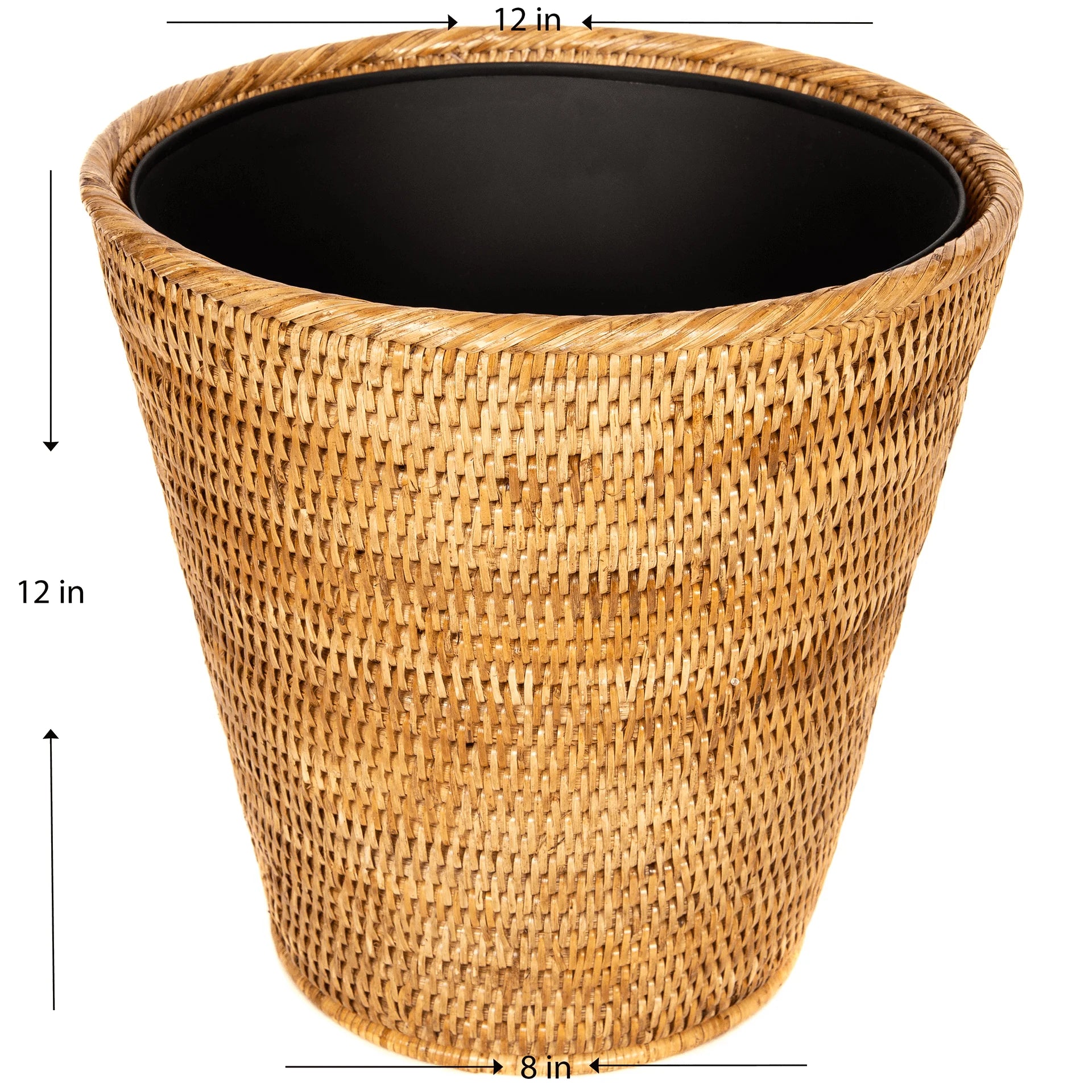 Round Tapered Waste Basket with Metal Liner