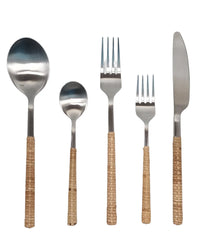 Rattan Stainless Steel Cutlery Set