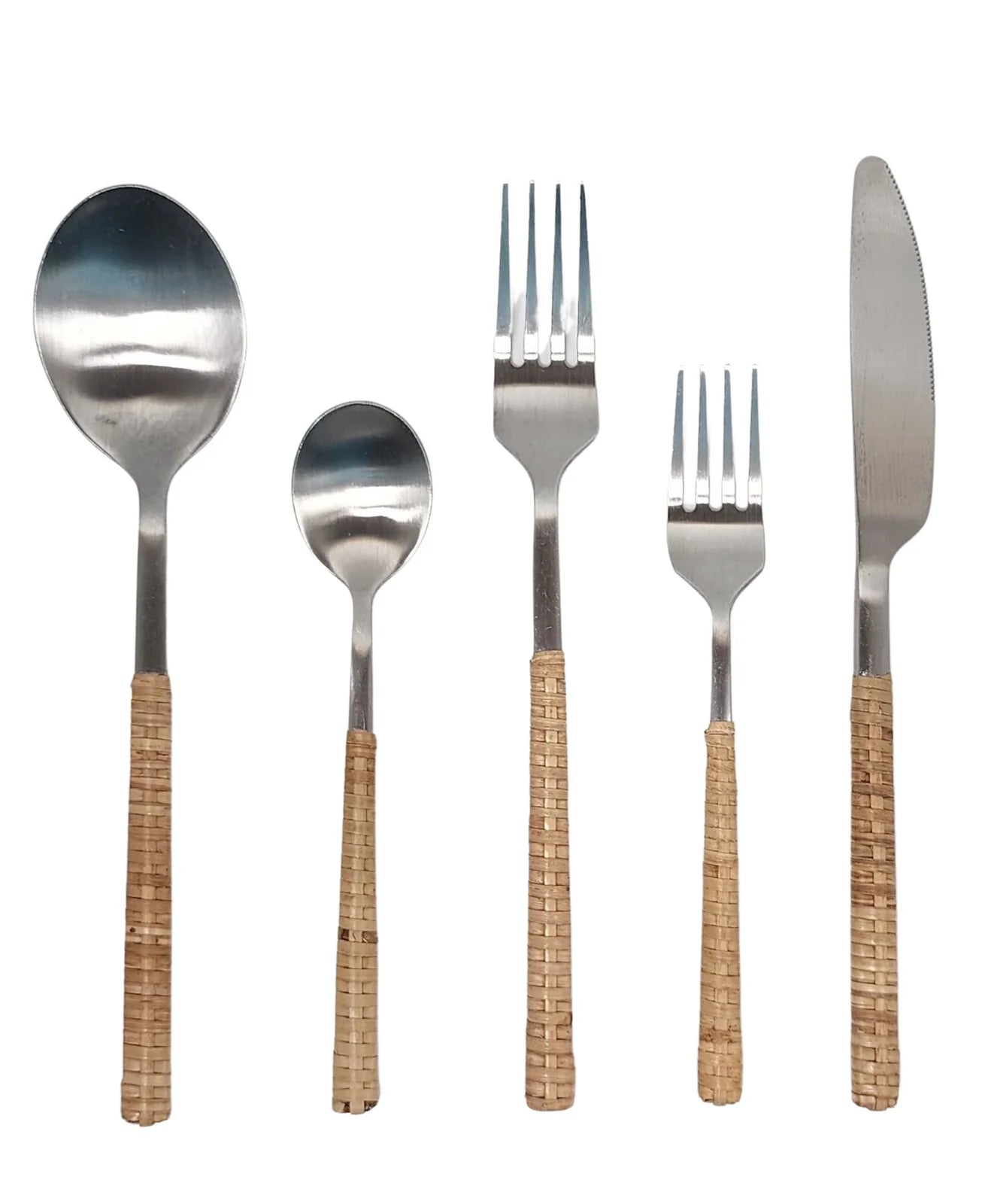 Rattan Stainless Steel Cutlery Set