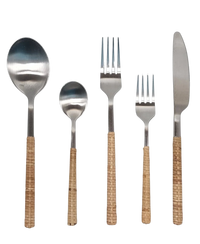 Rattan Stainless Steel Cutlery Set